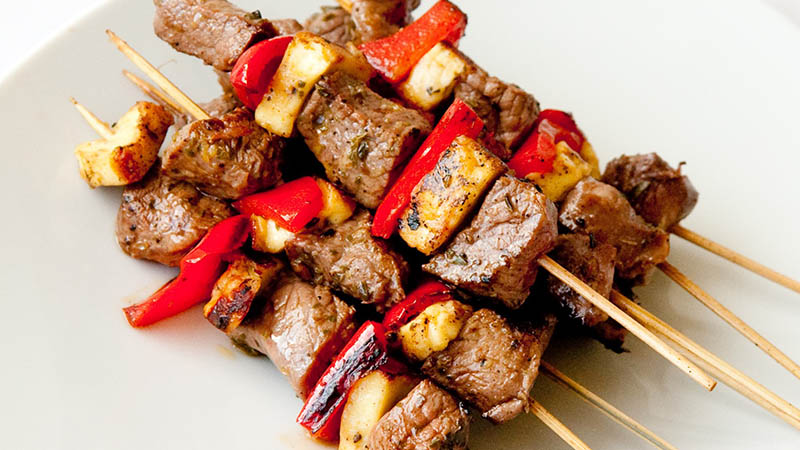 lamb and haloumi kebabs