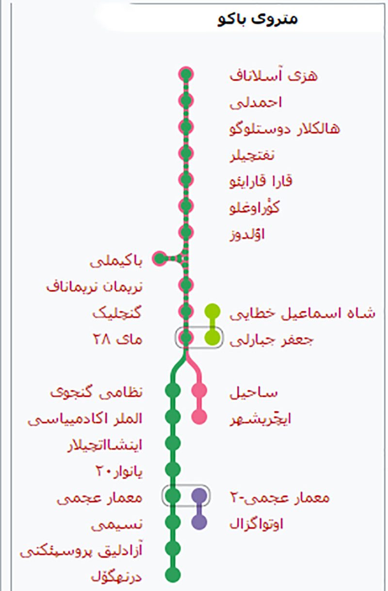 نقشه ی ایستگاه های مترو