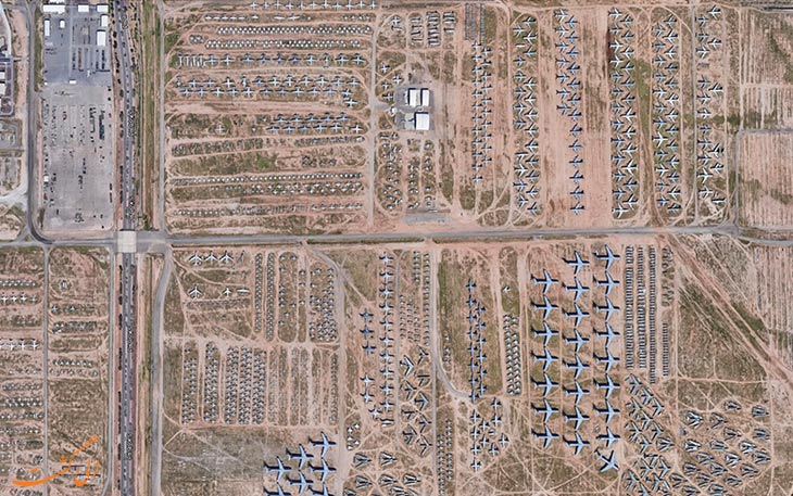 تصویر هوایی بزرگ ترین گورستان هواپیما در جهان