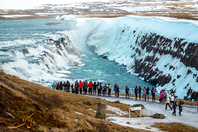 آبشار Gullfoss در ایسلند