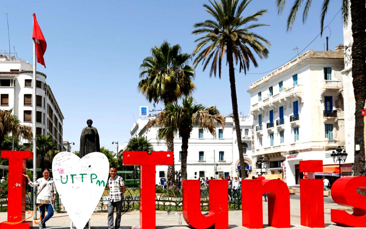 موقعیت جغرافیایی شهر تونس