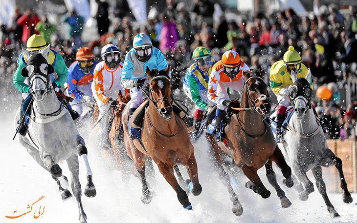 مسابقه اسب سواری روی یخ سوئیس