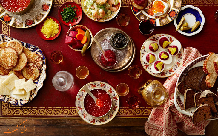 چند غذای محبوب در روسیه چند غذای محبوب در روسیه