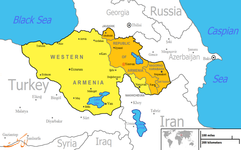 عکس نقشه ی کشور ارمنستان