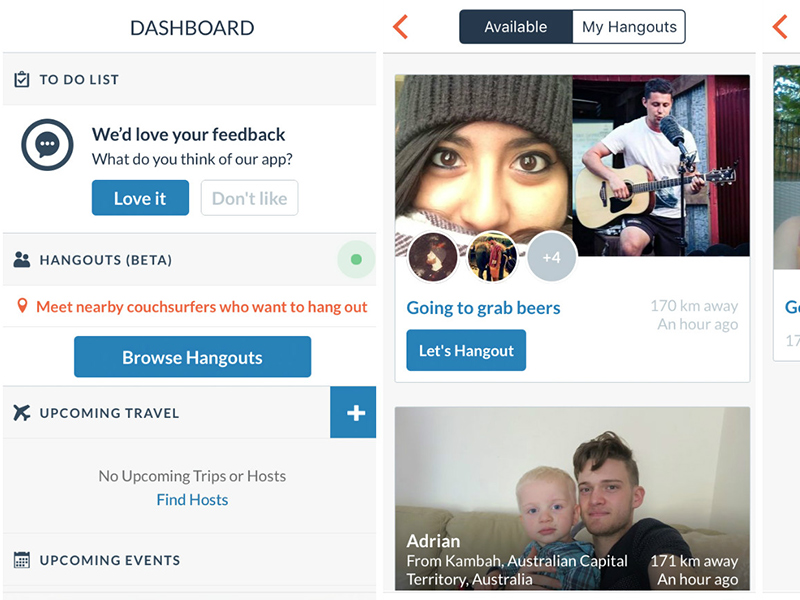 آشنایی با افراد جدید از طریق Couchsurfing Hangouts - الی گشت