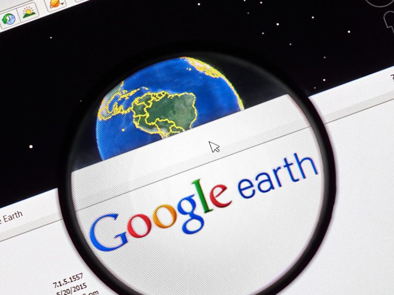 گوگل ارث بر روی مرورگر وب