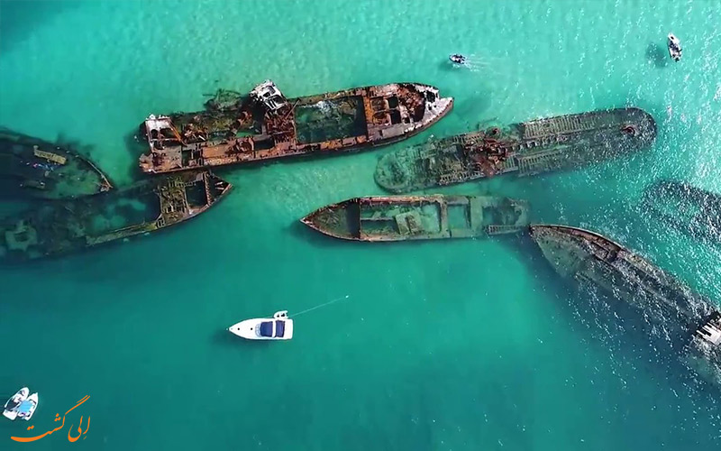موقعیت لاشه های کشتی تانگالوما استرالیا