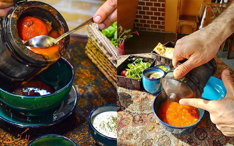 نحوه سرو کردن دیزی سنگی و آبگوشت