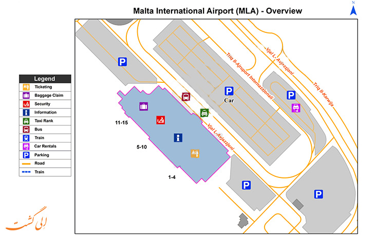 نقشه فرودگاه بین المللی مالت