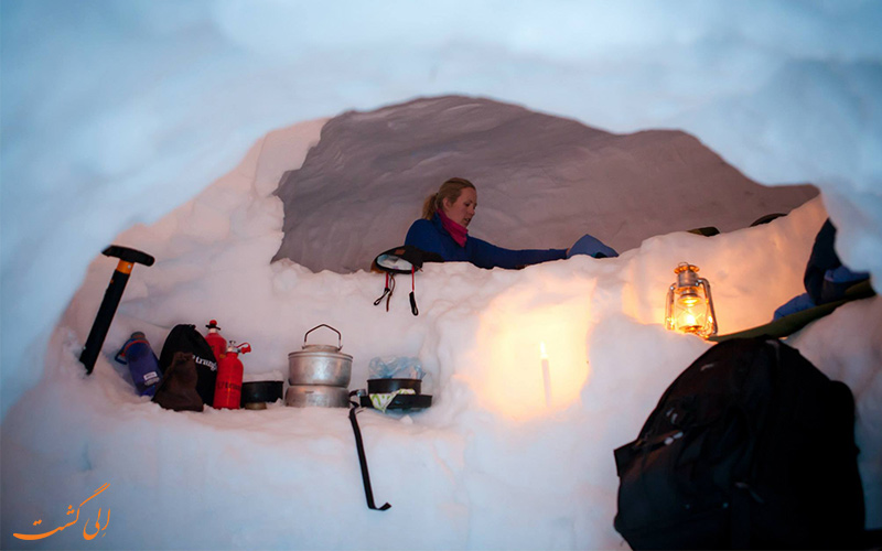 غار برفی-ساخت پناهگاه در طبیعت
