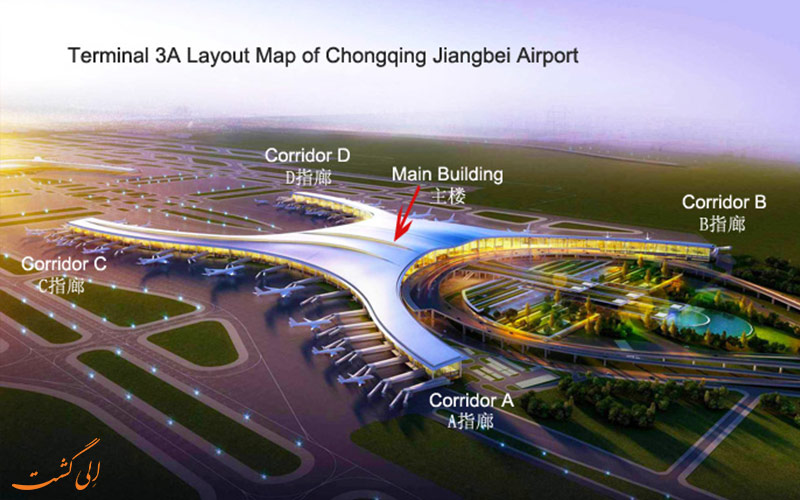 فضاهای-مختلف-ترمینال-3-فرودگاه چونگ‌کینگ ییانگبی چین