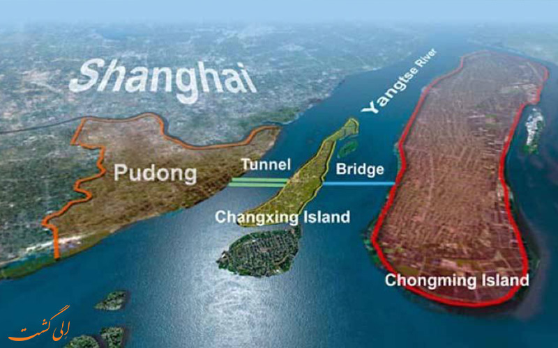 نما و نقشه جزیره چونگ‌مینگ شانگهای