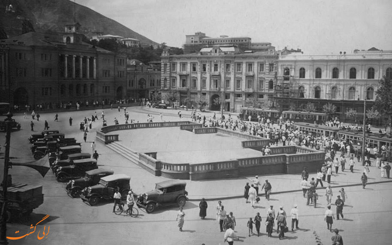 تصویری قدیمی از میدان آزادی تفلیس