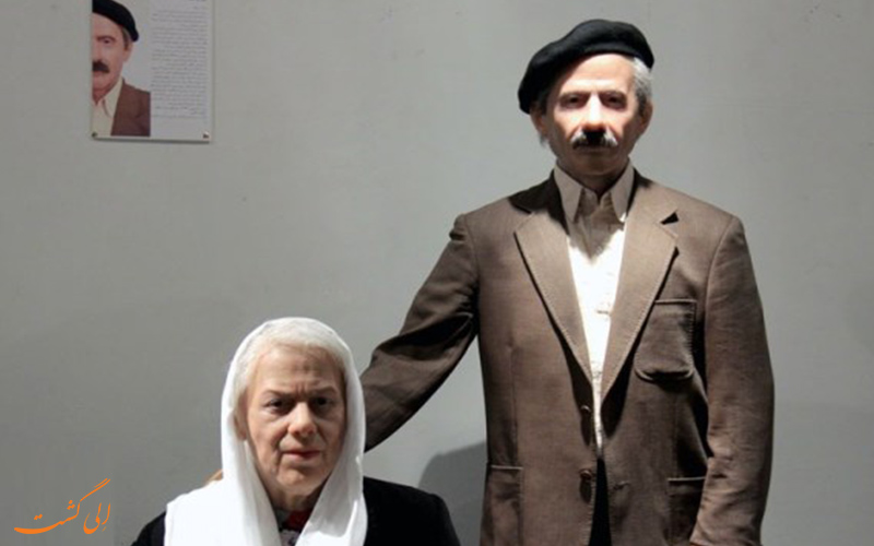 مجسمه ی مومی سیمین دانشور و جلال آل احمد