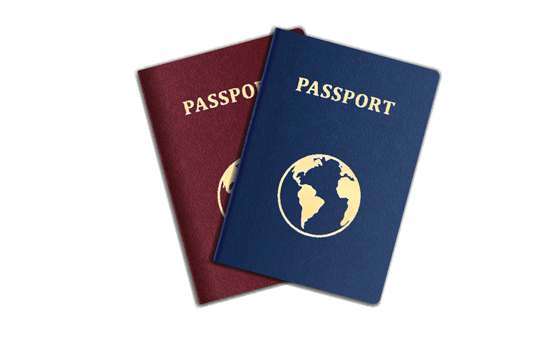 پاسپورت قرمز و آبی