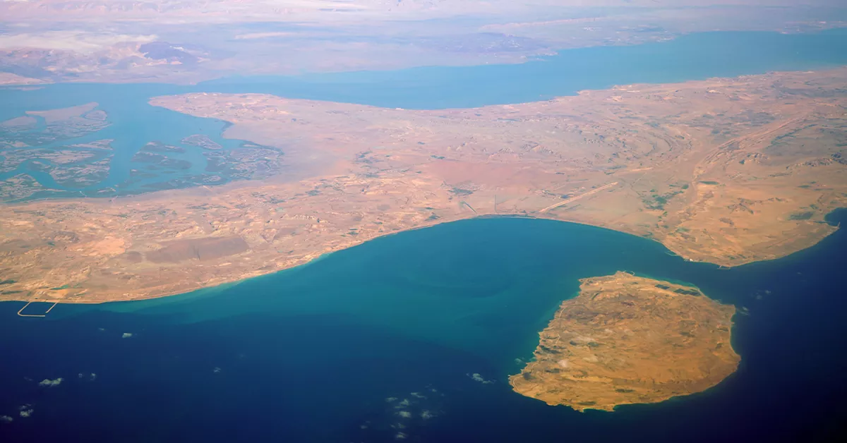 نقشه مسیر سفر از قشم به کیش در خلیج فارس