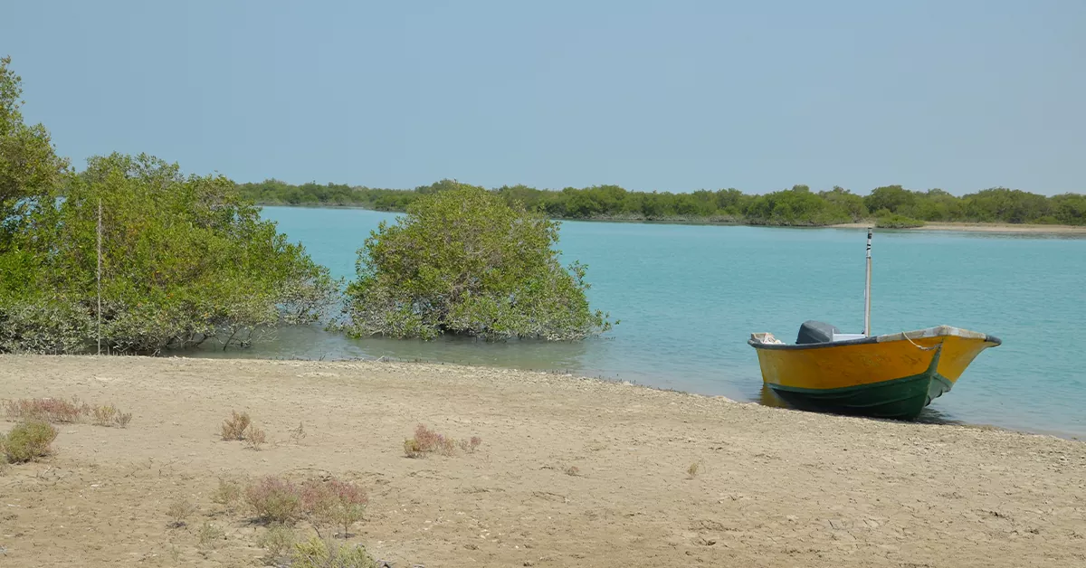 نمای ساحل کیش پس از رسیدن از قشم